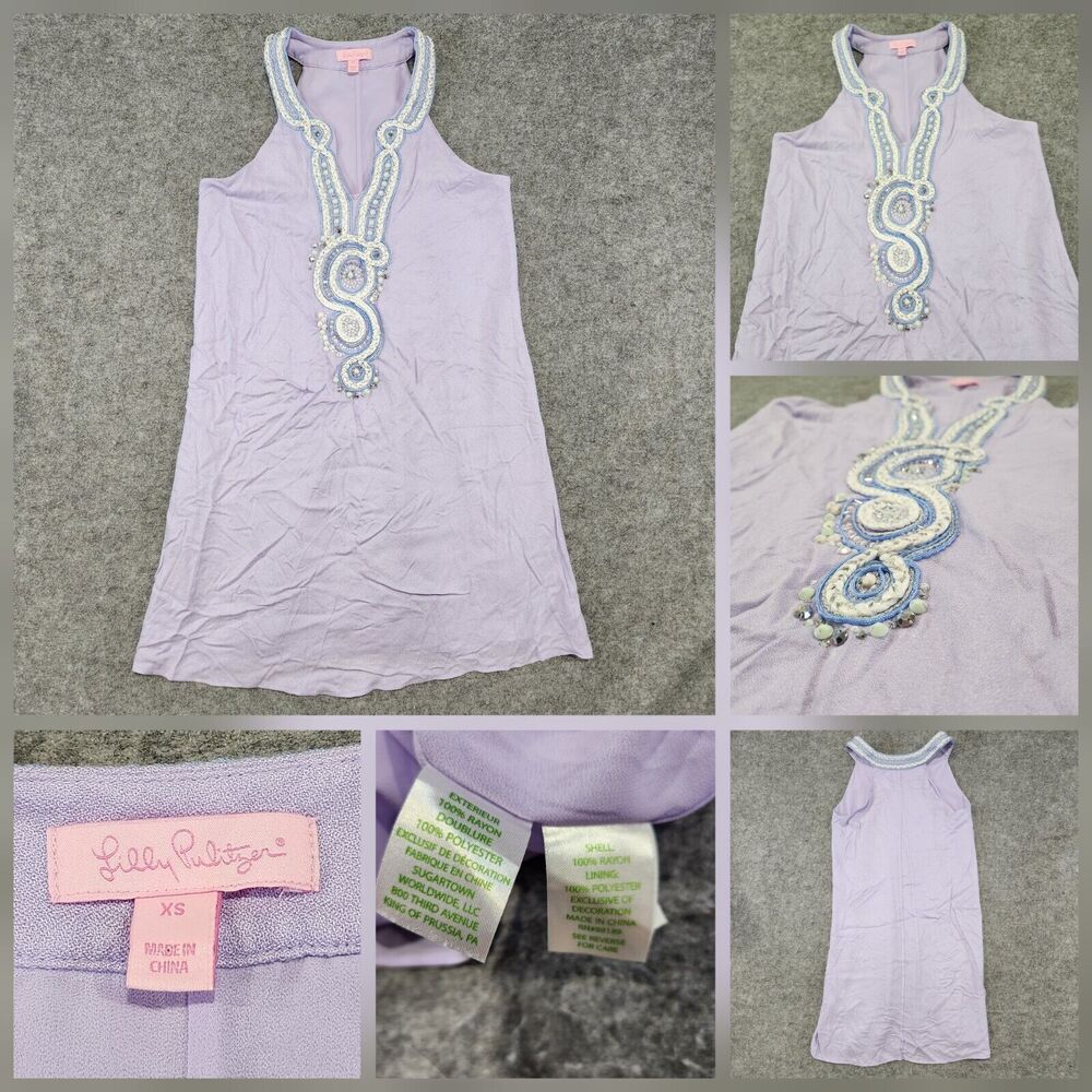 Lilly Pulitzer Valli Soft Shift Sleeveless Dress Light Lilac Verbena Womens‎ XS